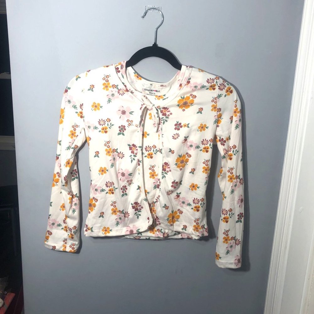 Girls Floral 2pc Cardigan+Tank Top Set Size M (10/12)